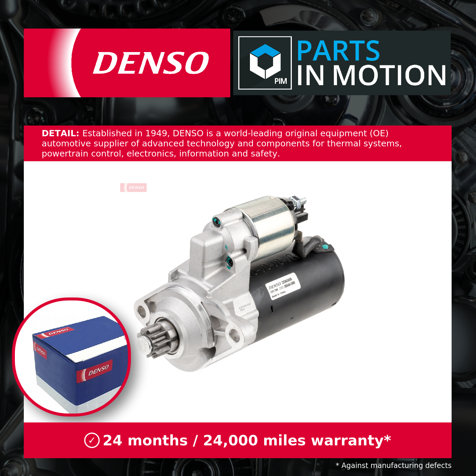 Starter Motor DSN3008 Denso 02E911023H 02E911023HX Genuine Quality Guaranteed