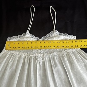 VTG Lingerie L Coquette Fairy Romantic Whimsy Lace Pearls Crochet Union Made USA