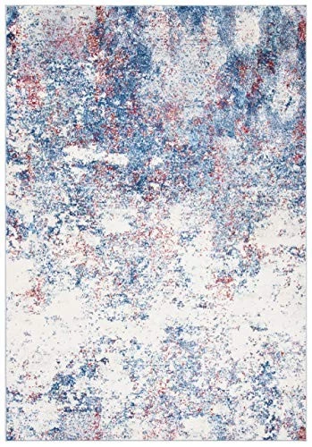 Navy Red Stain Resistant Non Shedding 3x5 Area Rug Kid Pet Friendly Modern De... - Image 3 of 4