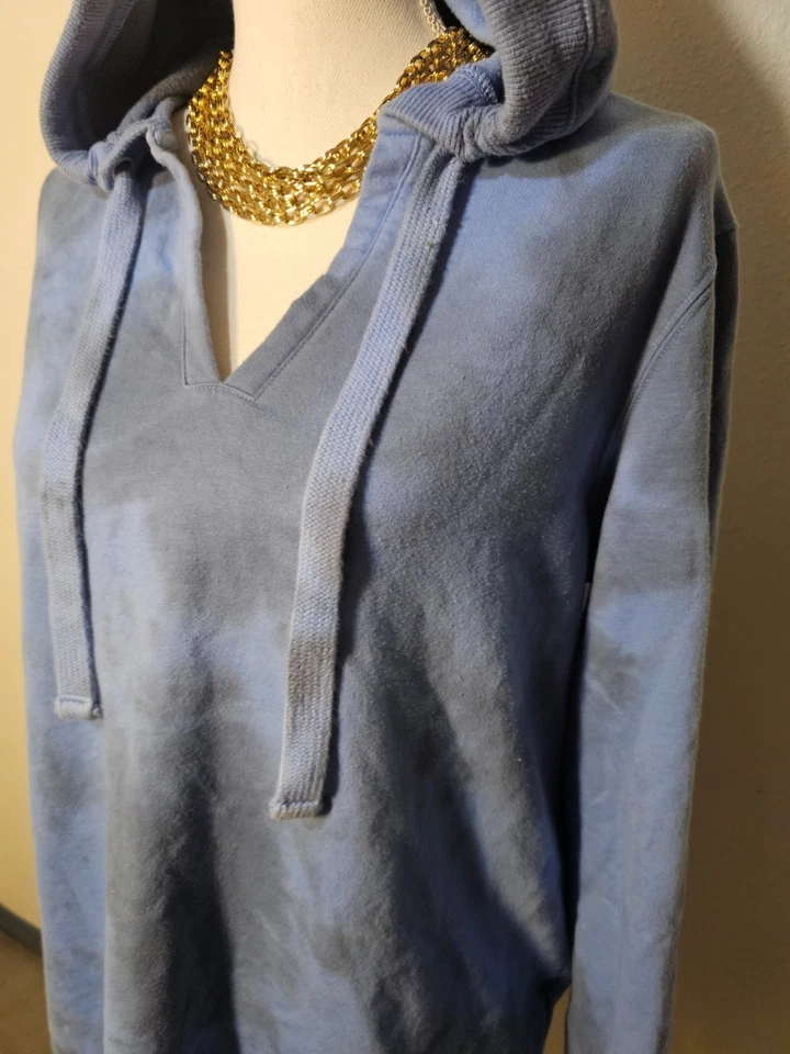 Sudadera Nautica para mujer azul teñida talla mediana aberturas laterales ligera suave Foto 2 de 4