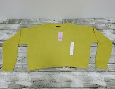 WILD FABLE Mustard Gold Long Sleeve Crop Top Sweater - Women's Size Small - NWT