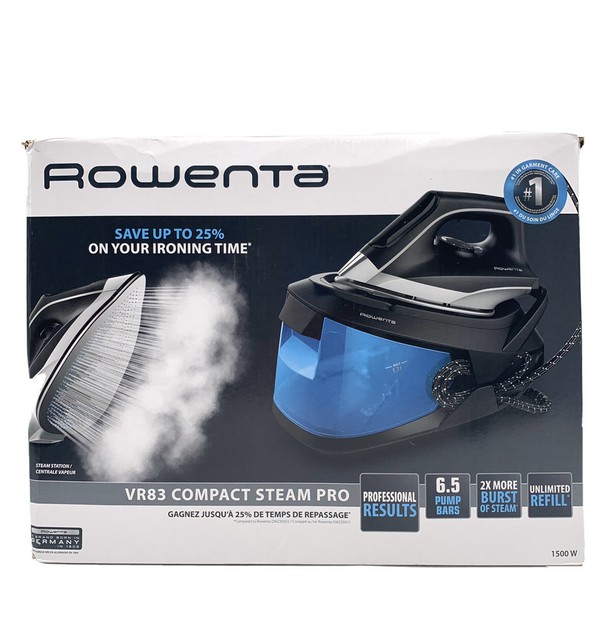 Rowenta Compact Steam Station Professional Iron Vr83 Black/blue 6.5