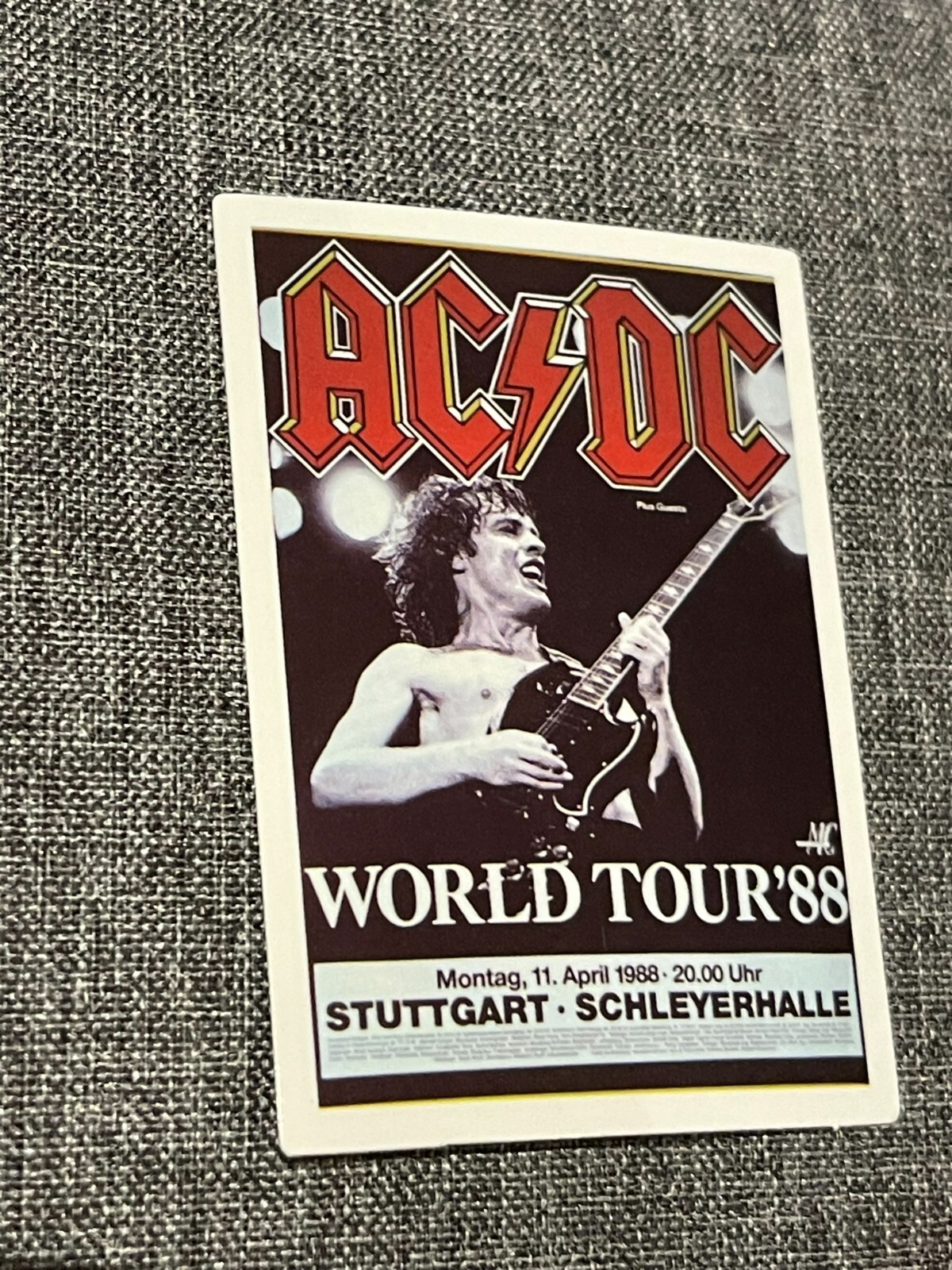 SINGER MUSIC SMALL BAND STICKER STICKERS AC DC AC/DC WORLD TOUR 88 | eBay