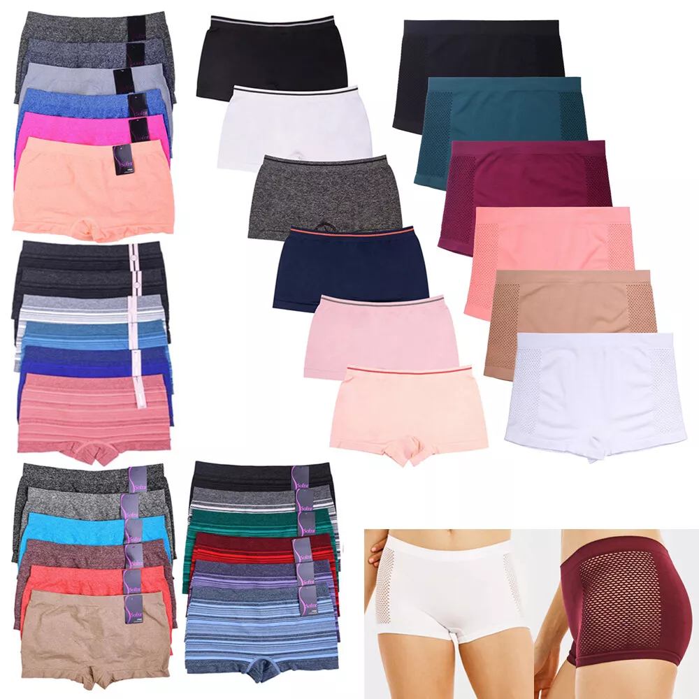 6 Pack Seamless Boyshorts Womens Underwear Lot Booty Panties Boxer