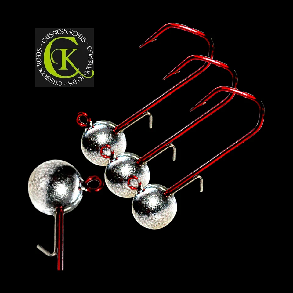 3x Gr. 2/0 VMC Jighaken Rundkopf Jigkopf Wire Keeper Jigköpfe Jighead Greifer