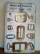 SHOE BUCKLE SAMPLER Trim Accessory Original American Specialties Card 137 VTG