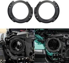Black Left & Right Headlight Brackets Mount Buckets Ring Replacement for Jeep JK