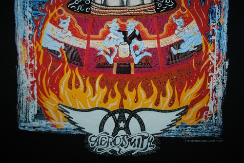 VINTAGE AEROSMITH NINE LIVES TOUR 1997 SHIRT SIZE LARGE DOUBLE SIDED 1 STITCH - Bild 4 von 10