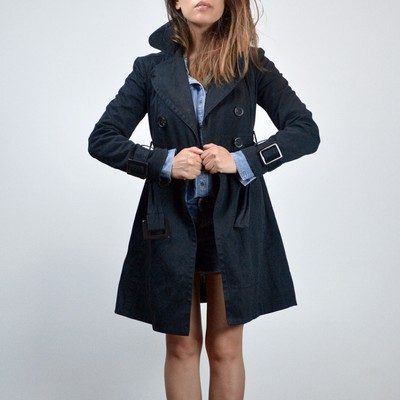 zara black double breasted coat