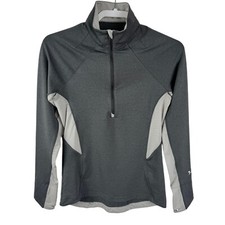Under Armour Women's 1/4 Zip Semi-Fitted Top Size Small Gray Cold Gear