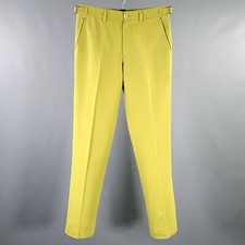 CAROLINA HERRERA Size 32 Green Chartreuse Side Tabs Dress Pants