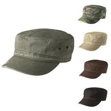 Mafoose Military Style Distressed Enzyme Washed Cotton Twill Caps in 3 Colors