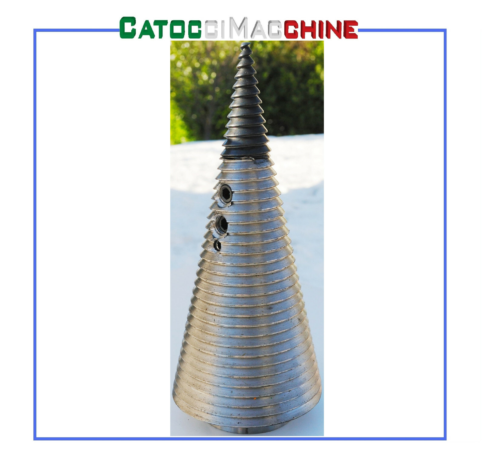 Spaccalegna Elettrico Per Trapano - Vite Conica 42mm Con 3 Manici E Guanti - Taglia Legna Facile - Foto 9