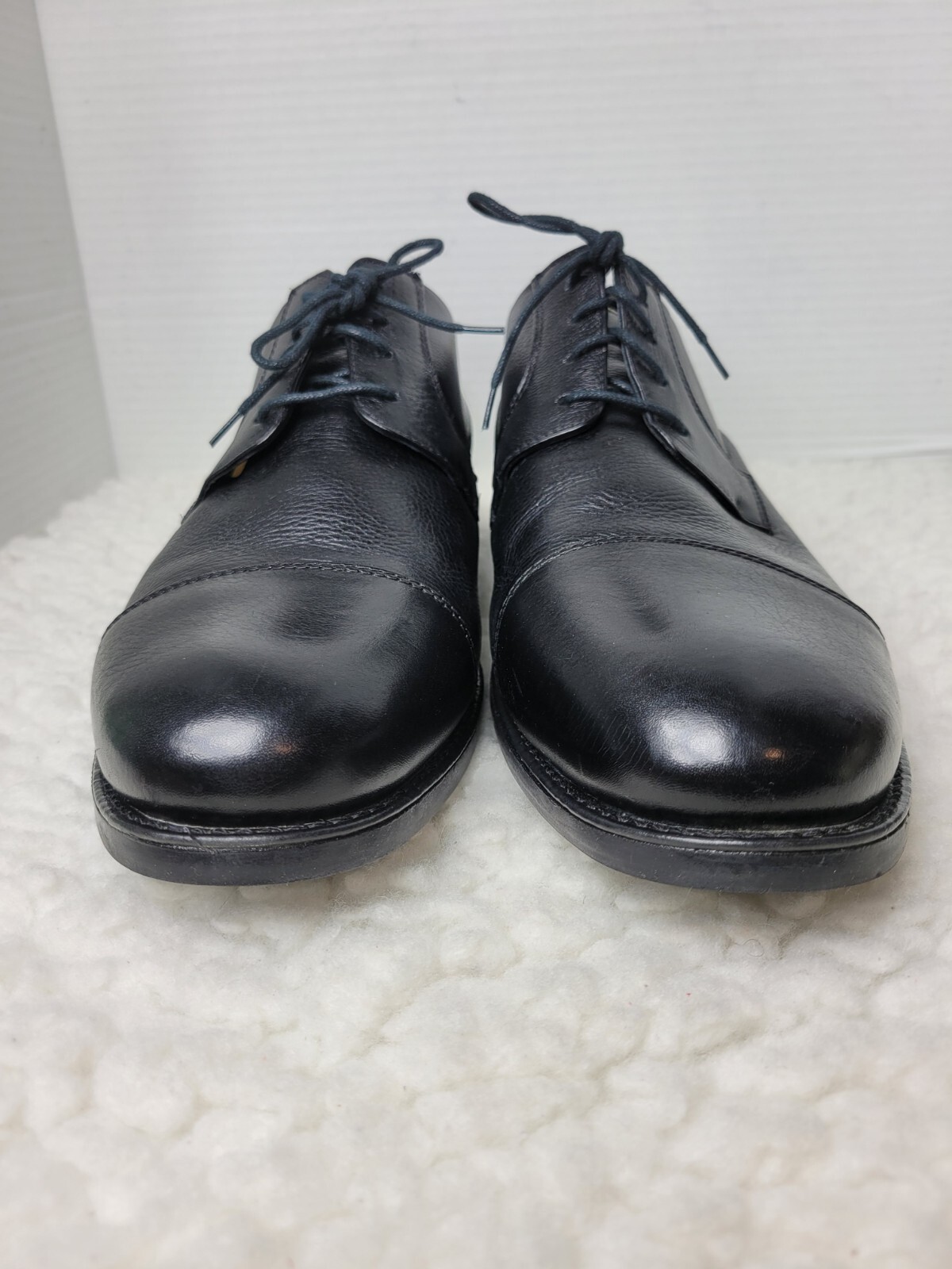 SAOLA Scarpe Oxford Belvedere Studio Duke da uomo taglia 13 nere con punta a cappuccio in pelle