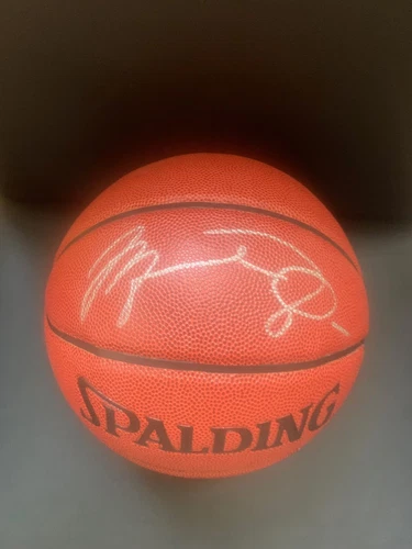 Michael Jordan Autographed Full Size Basketball And Signed Photo. With COA.