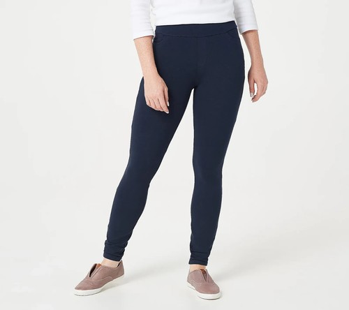 As Is Susan Graver Printed Petite Uptown Stretch Slim Leg Crop Pants