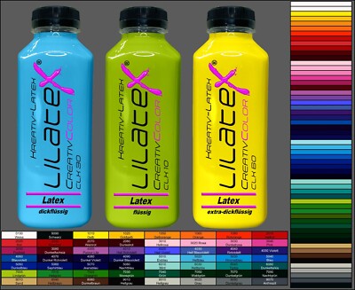 Flüssiglatex Lilatex Latexmilch 500ml EXTRA-DICKFLÜSSIG Latex 58 Farben 