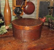 Primitive 19th c. Antique Vtg 9" Wooden Round Shaker Pantry Old Cheese Box