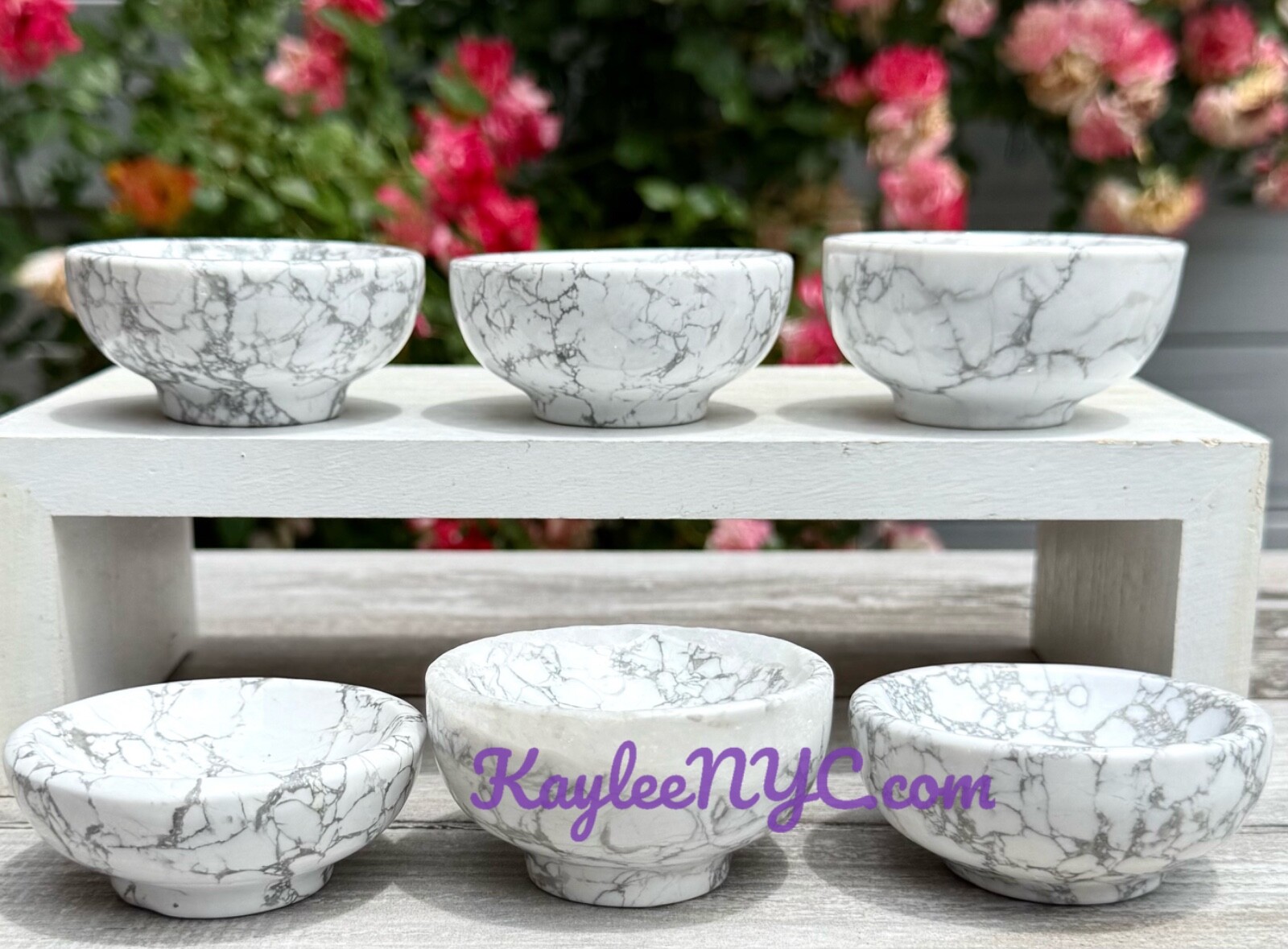 Wholesale Lot 6 Pcs Natural Howlite Bowls Crystal Healing Energy