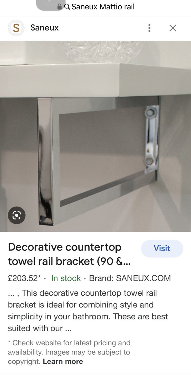 New Chrome Decorative Bracket, Countertops Towel Rail Bracket, Saneux Mattio