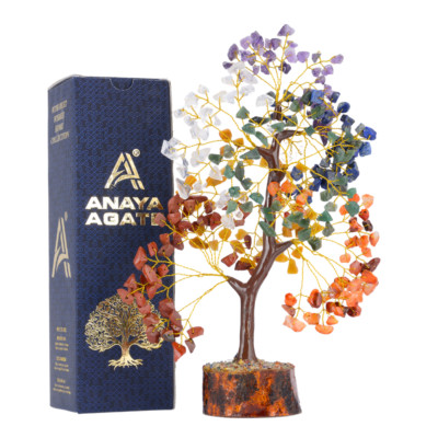 Anaya AgChakra Tree, Crystal and Stones, Gems Tree, Crystal Chakra Tree
