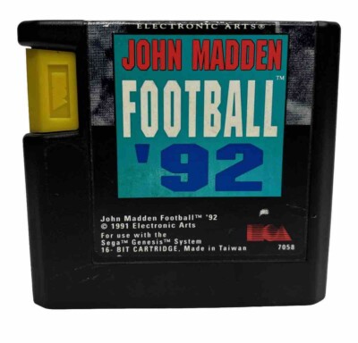 Sega Genesis John Madden Football 92 Video Game (Game Only) Tested Works 