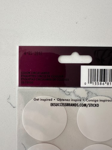 Sticko Autocollant 8 PC Color Circle Labels Green Red Blue Purple Scrapbooking - Picture 4 of 4