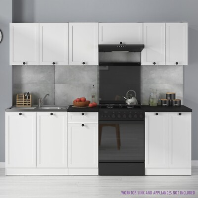 Summer Premium Compact Kitchen Set 230cm Cabinets White