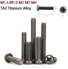 TA2 Titanium Alloy Half Round Head Phillips Head Screw Bolts M1.4 M1.6 M2 M3 M4