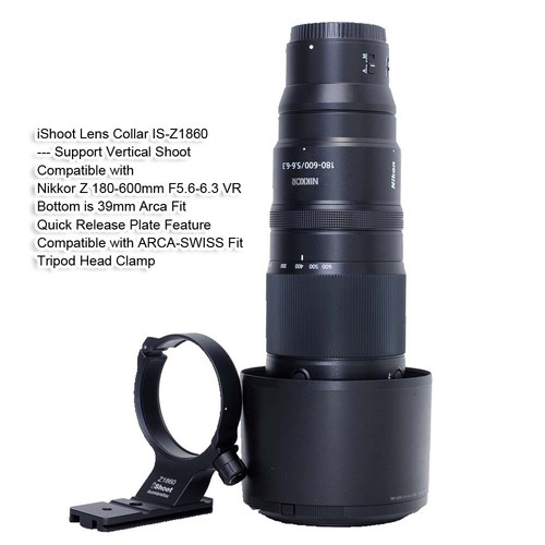 iShoot Objektiv Kragen Stativ Halterung Ring für Nikon Nikkor Z 180-600 mm F5,6-6,3 VR - Bild 3 von 27