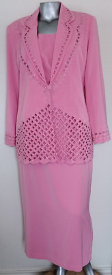 WOMAN BEN MARC INTERNATIONAL FORMAL OCCASION SKIRT SUIT SET 2 Pc SIZE 16 BEADED