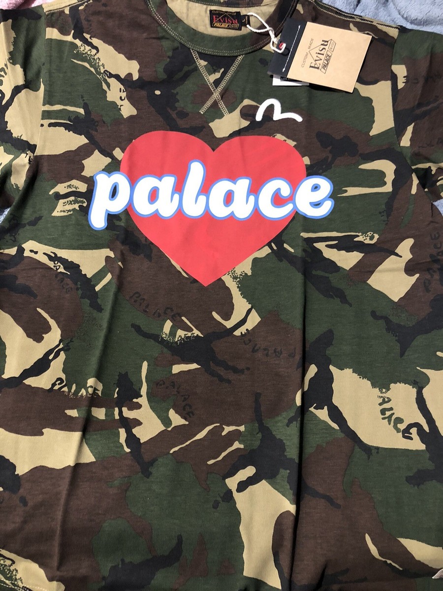 Palace Skateboards x Evisu Heart T shirt Camo size L | eBay