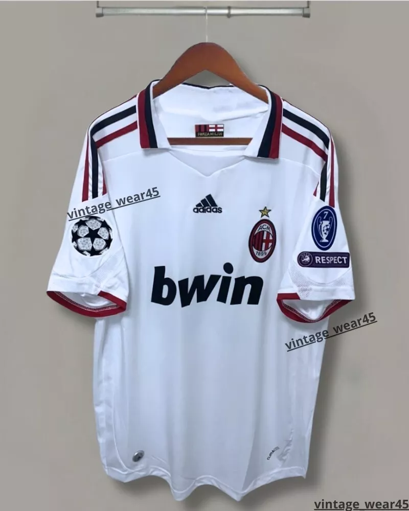 RONALDINHO #80 AC Milan Jersey 2009/10 Short Sleeve Retro White