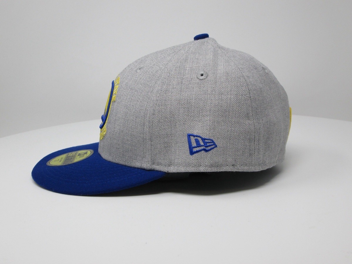 Golden State Warriors New Era Hat Cap Low Crown Grey Blue Gold 59FIFTY 7 1/4 GSW Golden State Warriors New Era Hat Cap Low Crown Grey Blue  main image 2