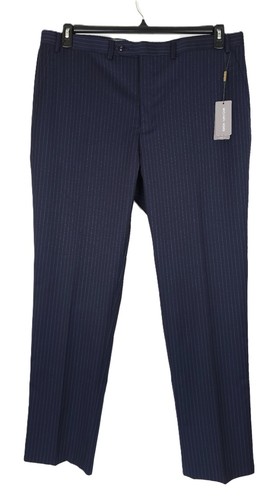 Michael Kors Men's Classic-Fit Stretch Wool Suit Pants Navy Pinstripe 40x32 NWT - Picture 2 of 6