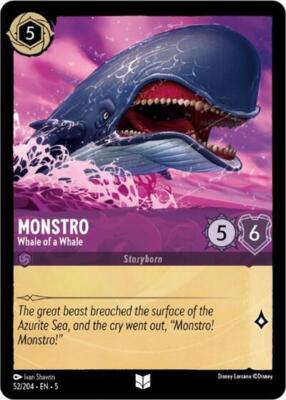 1x Monstro - Whale of a Whale - Cold Foil NM Eng Lorcana - Shimmering Skies