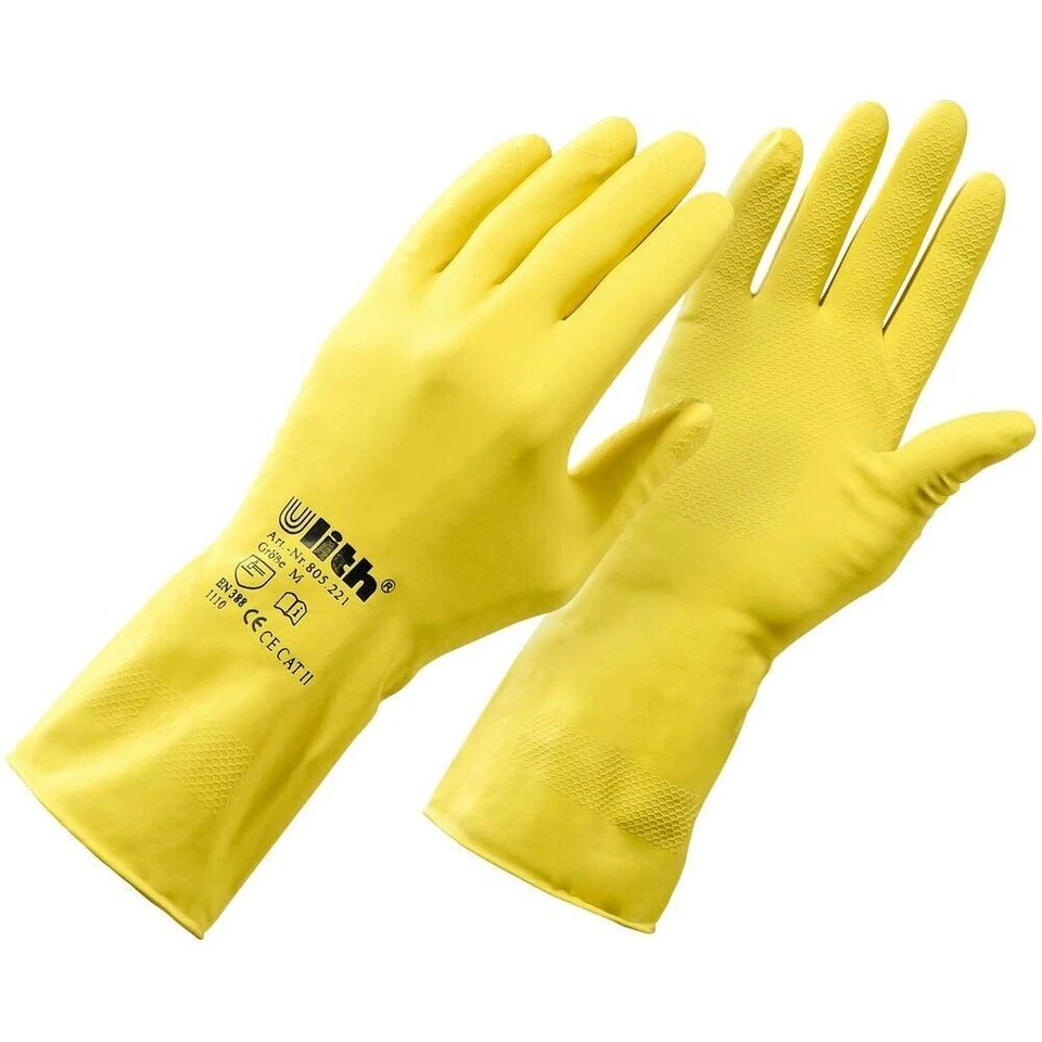 Spülhandschuhe Haushaltshandschuhe Gummihandschuhe lang Latexhandschuhe gelb - Bild 2 von 4