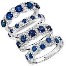 Fashion Women 4 Styles 925 Silver Filled Rings Cubic Zirconia Jewelry Size 6-10