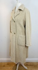 Max Mara Size 10 Alpaca & Wool Mid Length Teddy Coat Camel Cream Designer