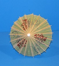 Vintage Occupied Japan Oriental Umbrella Paper with original band Opened ONCE
