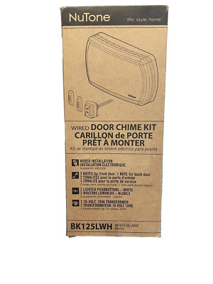 NuTone BK125LWH Door Chime Kit Two Lighted Pushbuttons White Doorbell NIB.  P