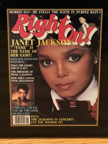 Janet Jackson Personally Owned Mounted Plaque Right On! Magazine Cover 1984 - Picture 2 of 7