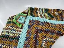 HandMade Crochet Afghan Lap Blanket Throw Multi-Color 72" x 72"