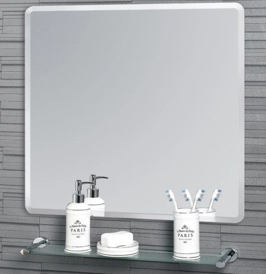 Showerdrape Trafalgar quadratischer Wandspiegel rahmenlos abgeschrägte Kante 45 cm