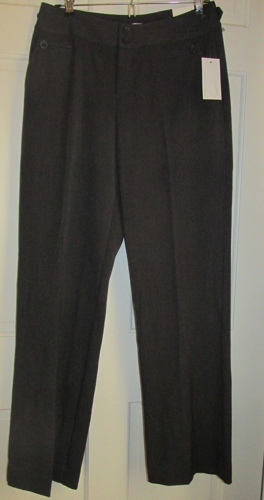 Christopher & Banks Trouser Pants Gray Size 4 Modern Fit Dark Academia Career