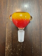 14mm Glass Water Pipe Bowl Yellow Red Bulb