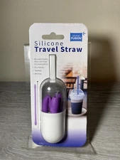 Grand Fusion Foldable Silicone Travel Straw with Case & Cleaner New In Package