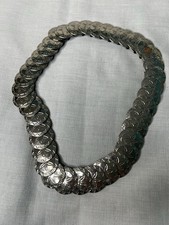 Vintage Silver Concho Sand Dollar Stretch Dress Belt 30