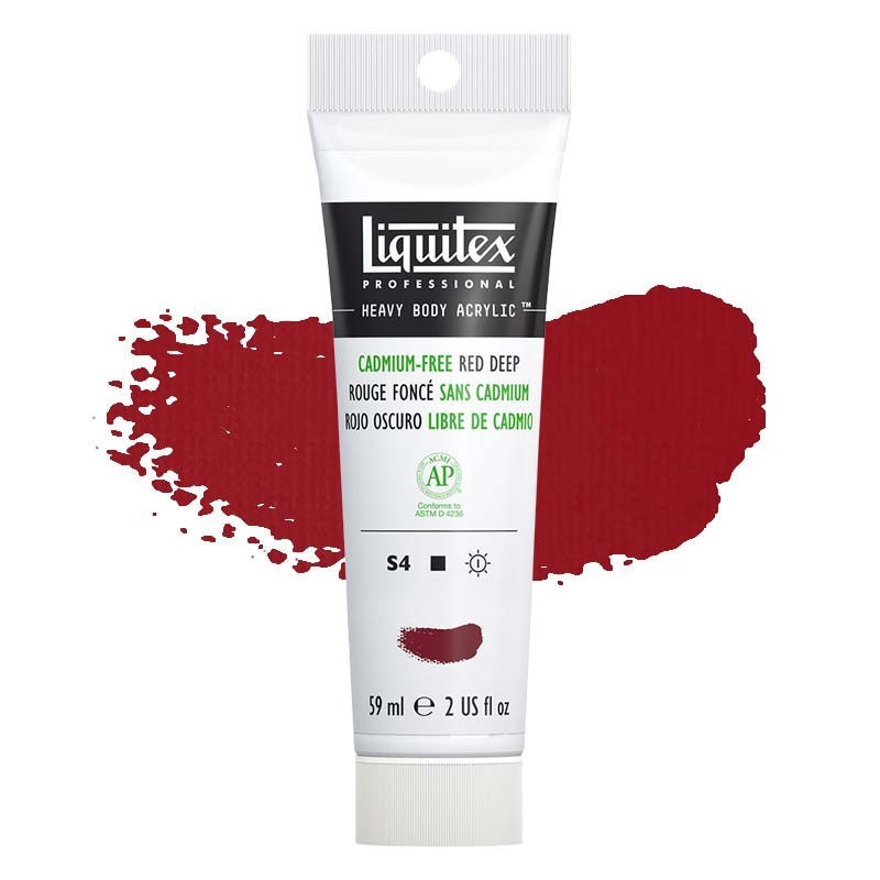 Peinture acrylique rouge foncé sans cadmium de qualité supérieure Liquitex Heavy Body 59ml