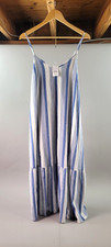 J Crew Womens Dress Small Blue/White Stripes Long Shift Straps Lined 89.50 NWT